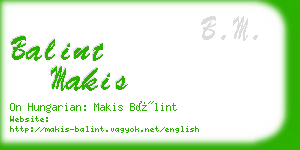balint makis business card